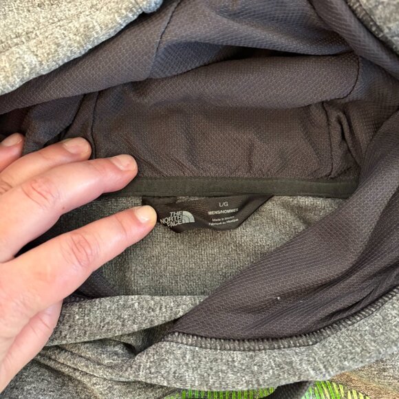 The North Face Men's Pullover Hoodie L Heather Gray Green Logo Hiking Outdoor - Picture 6 of 11